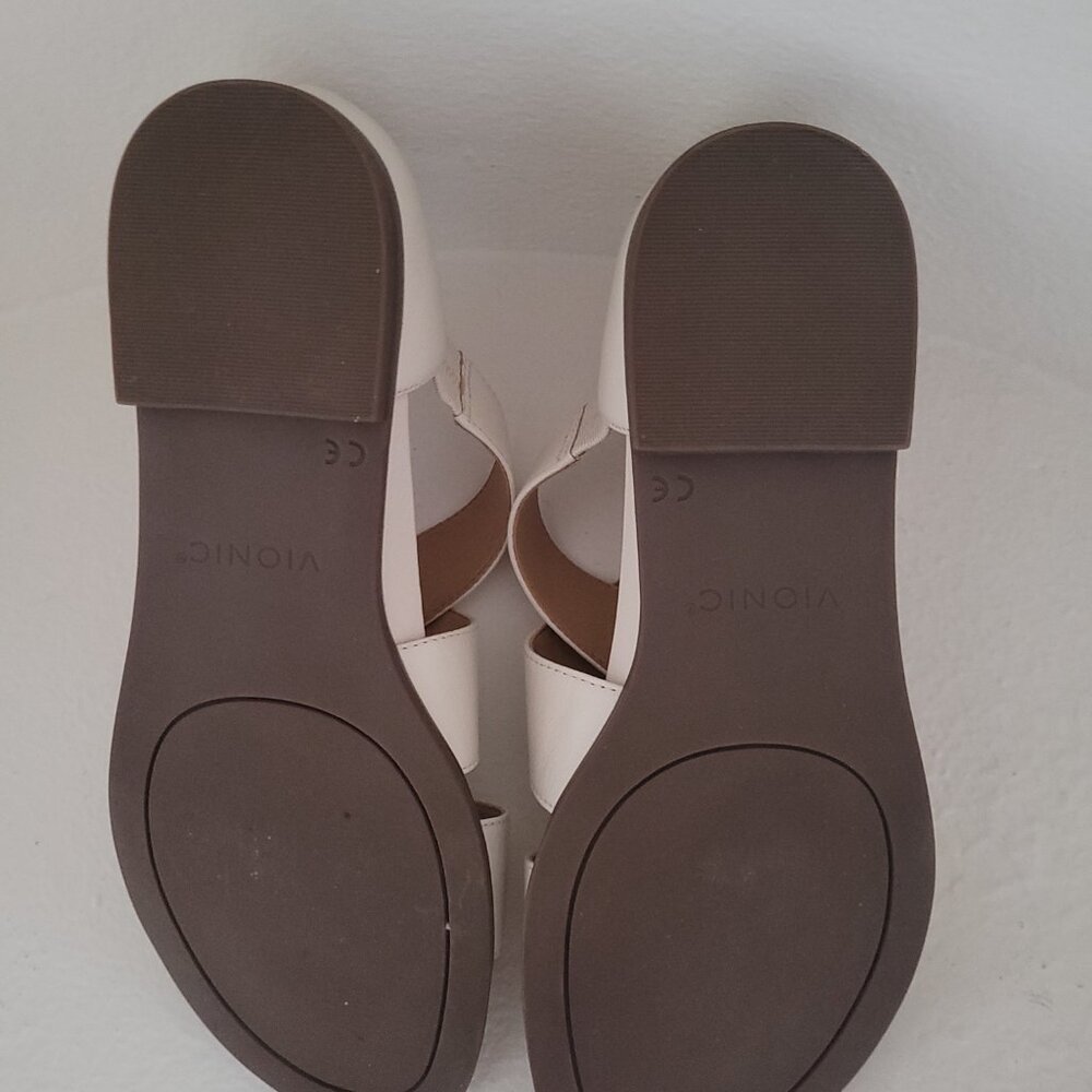 VIONIC PACIFICA FLAT SANDALS, IVORY. SIZE 7.5 - Picture 4 of 4